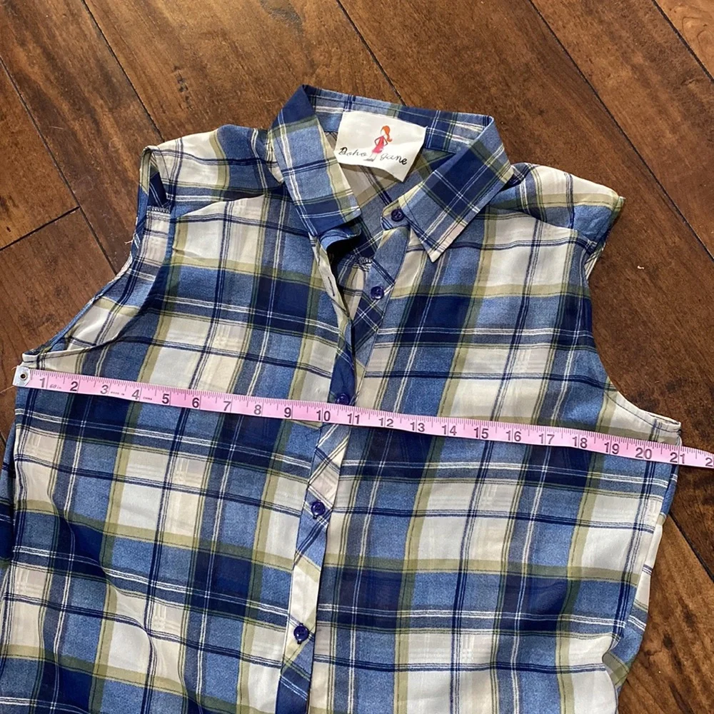 Boho Jane Plaid Sleeveless Duster with Pockets